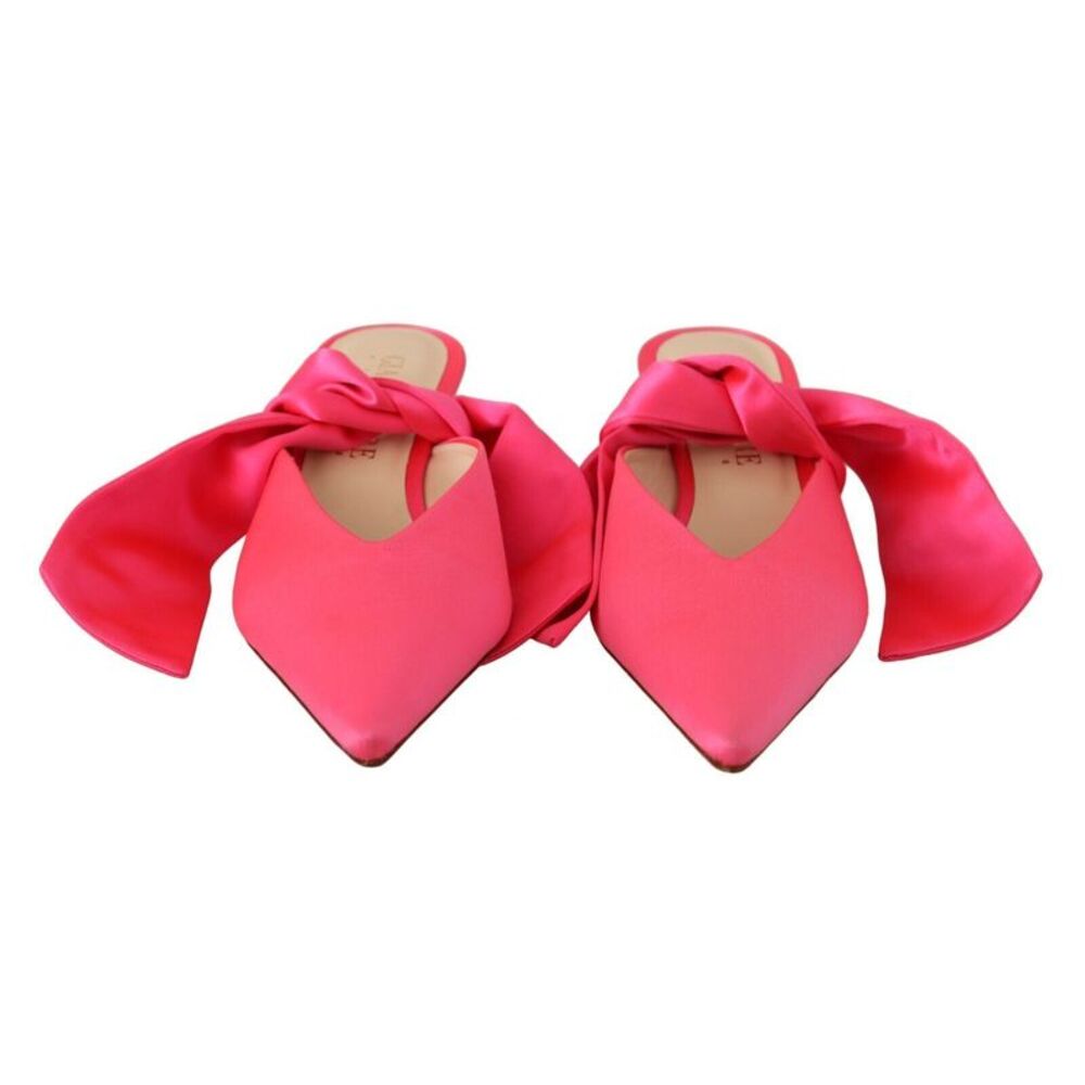 GIA COUTURE Pink Leather Lace Up Kitten Heels Pumps Women's Shoes